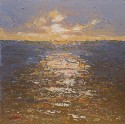 1082 Sparkling light, Gold and Green  8 x 8 inches (click to enlarge)