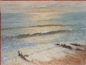 1055 Sun and surf, Golden light 12 x 16 inches (click to enlarge)